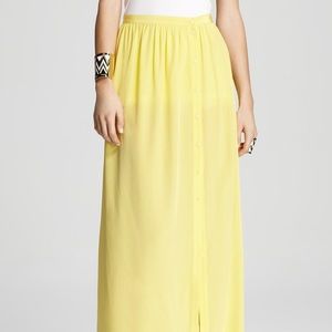 Tibi Yellow 100% silk maxi skirt - Size 4